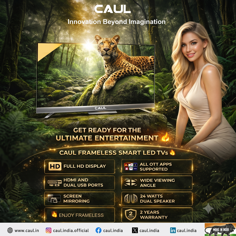 CAUL 32-inch Frameless Smart LED TV